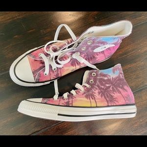 Converse High Tops Palms Trees Size Womens 8/Mens 6